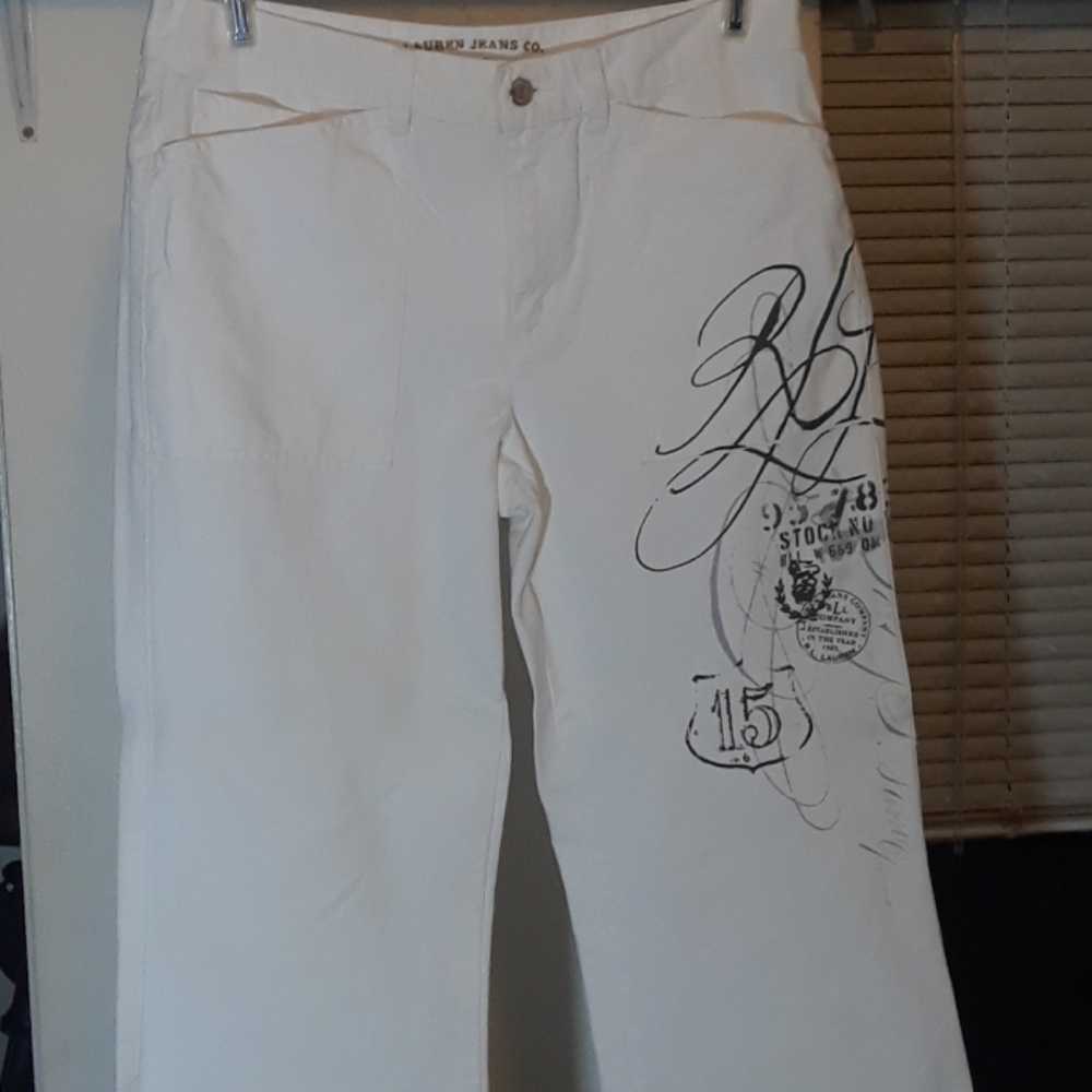 Ralph Lauren White Wide Leg Jeans